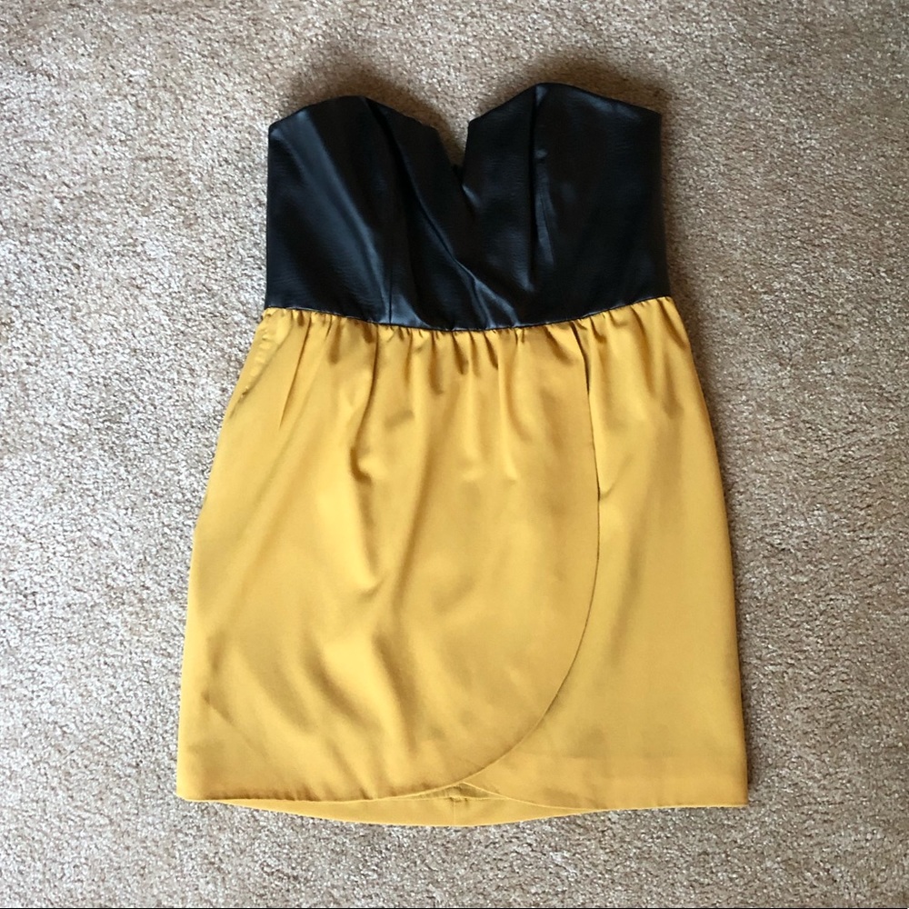 5/48 mini dress with faux leather details